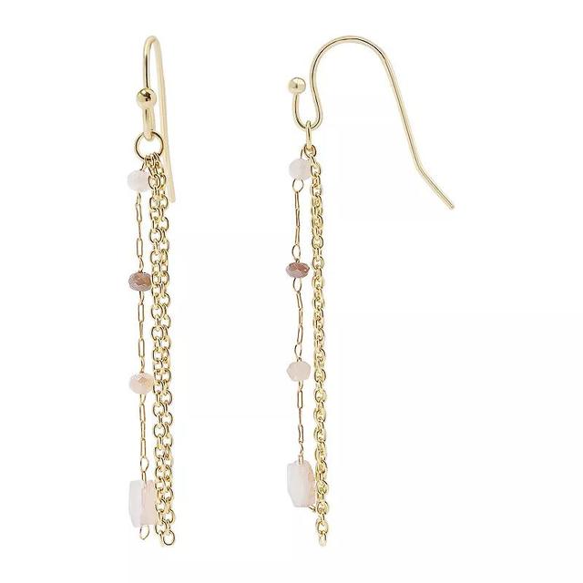 LC Lauren Conrad Bead & Chain Fringe Drop Earrings, Womens, Multi Product Image