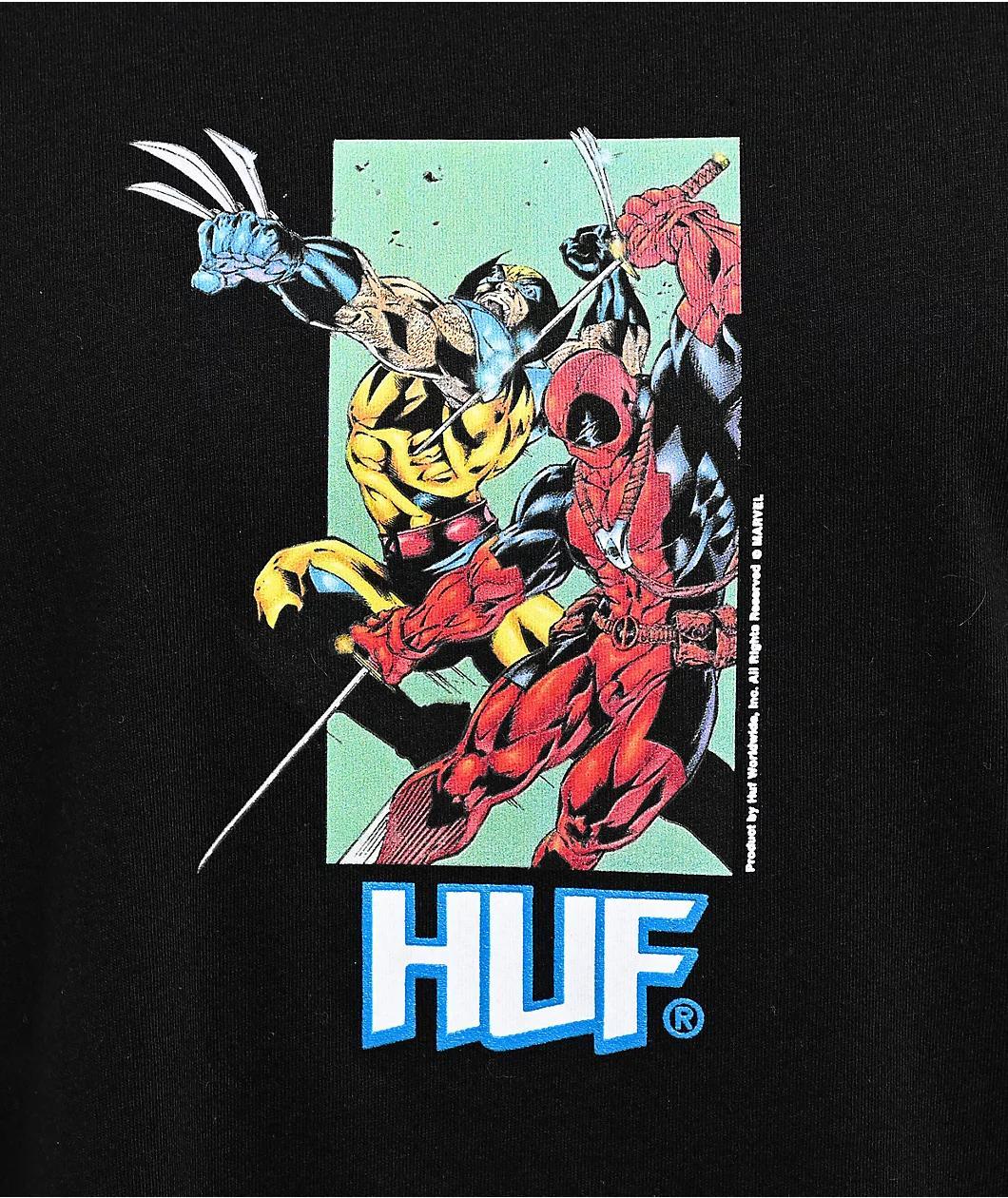 HUF x Deadpool Hack N Slash Black Long Sleeve T-Shirt Product Image