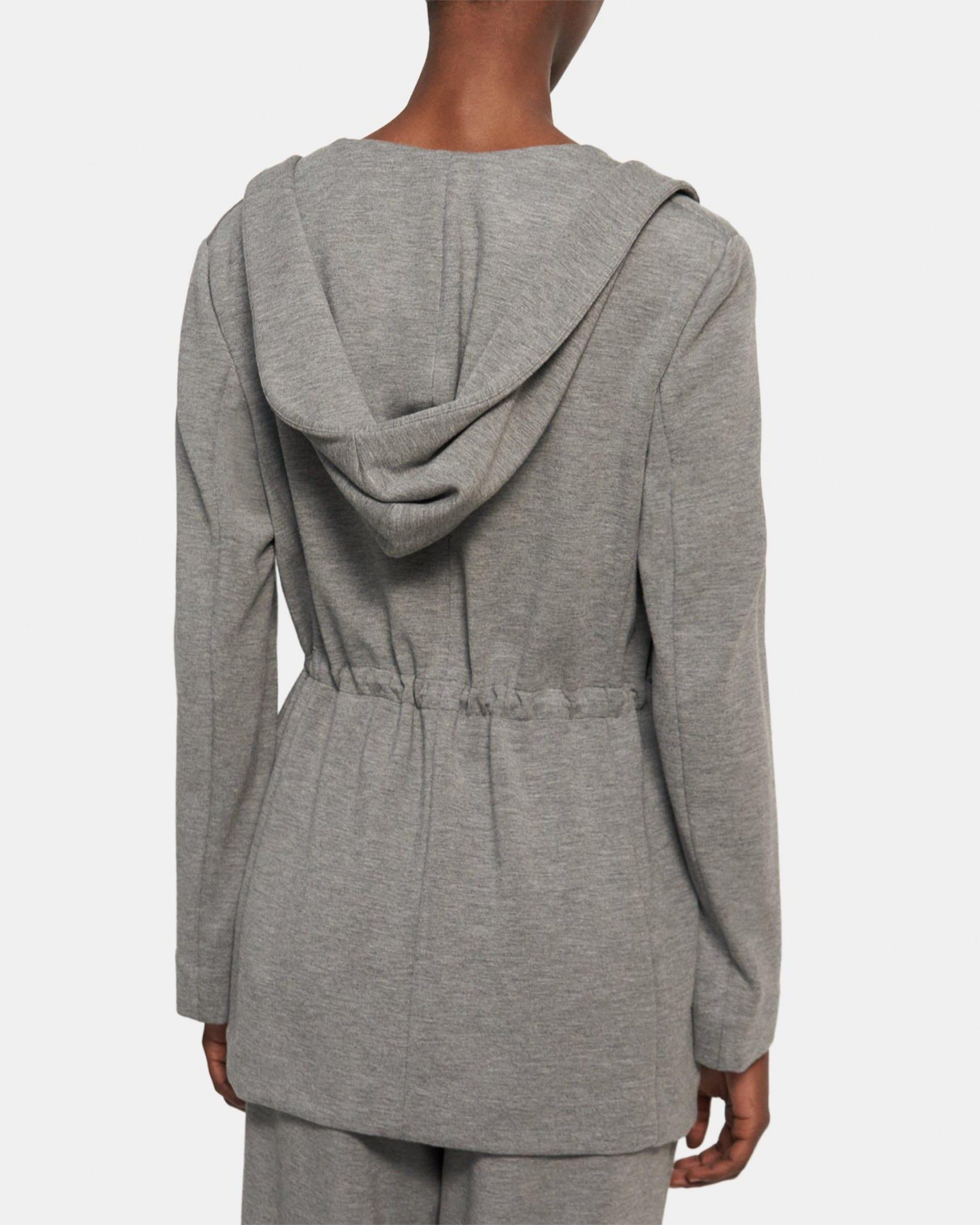 Hooded Drape Jacket in Double-Knit Jersey Product Image