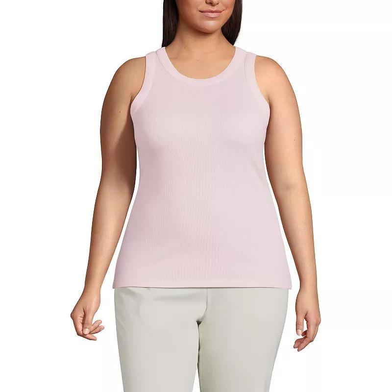 Plus Size Lands End Crew Neck Tank Top, Womens Product Image