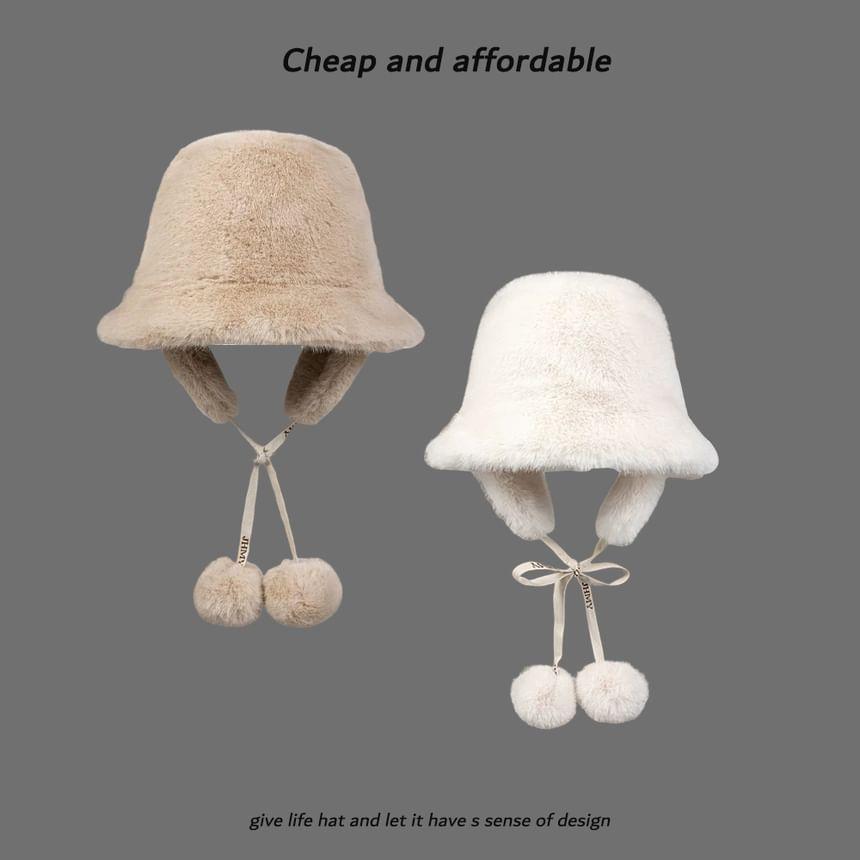 Pom Pom Plain Trapper Hat Product Image