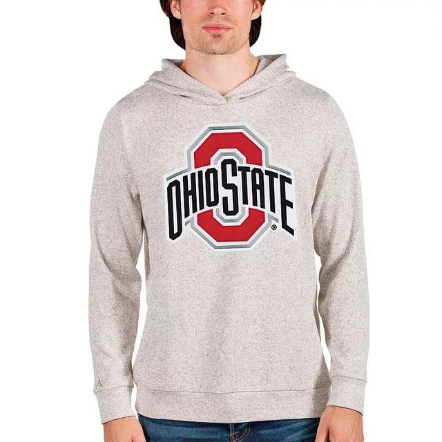 Mens Antigua Oatmeal Ohio State Buckeyes Logo Absolute Pullover Hoodie Product Image