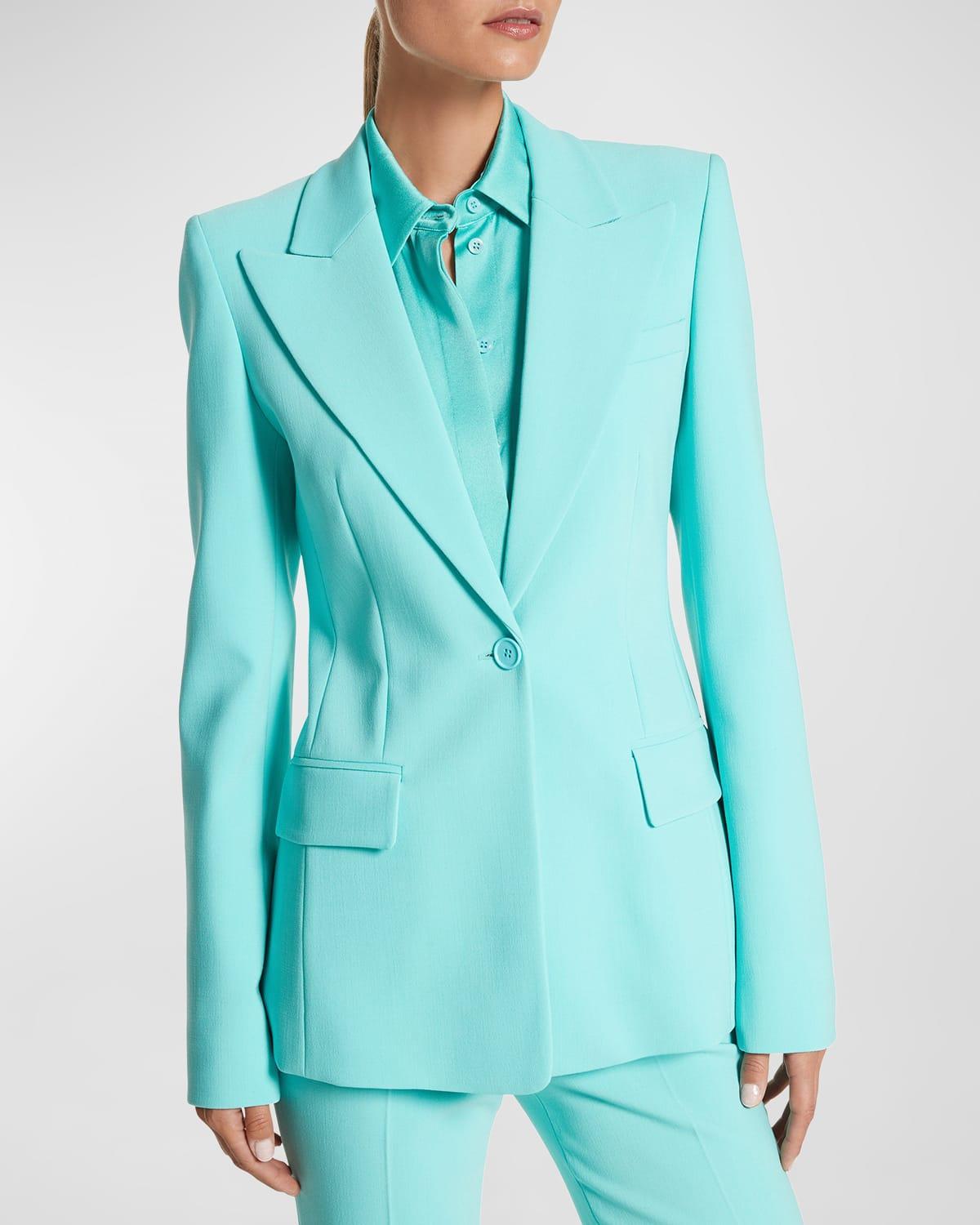 Michael Kors Collection Georgina One-Button Virgin Wool Blend Blazer Product Image