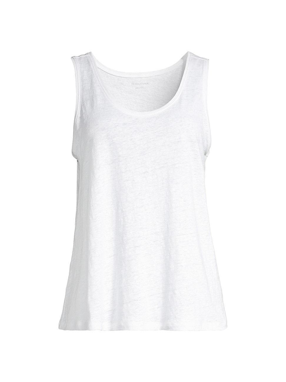 Eileen Fisher Organic Linen Scoop Neck Sleeveless Jersey Knit Tank Product Image