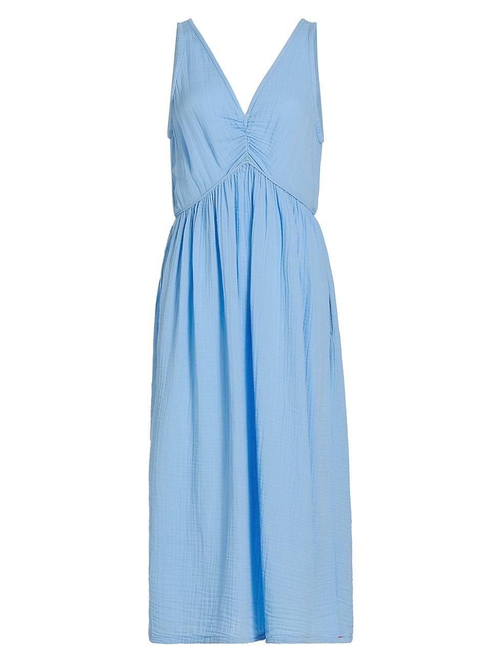 Womens Faedra Cotton V-Neck Midi-Dress Product Image