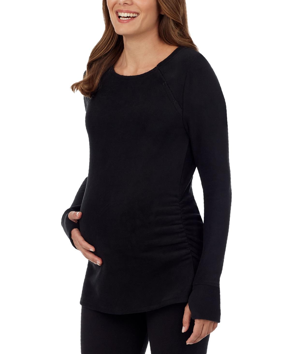 Maternity Cuddl Duds Fleecewear with Stretch Snap Front Crewneck Top, Womens Product Image