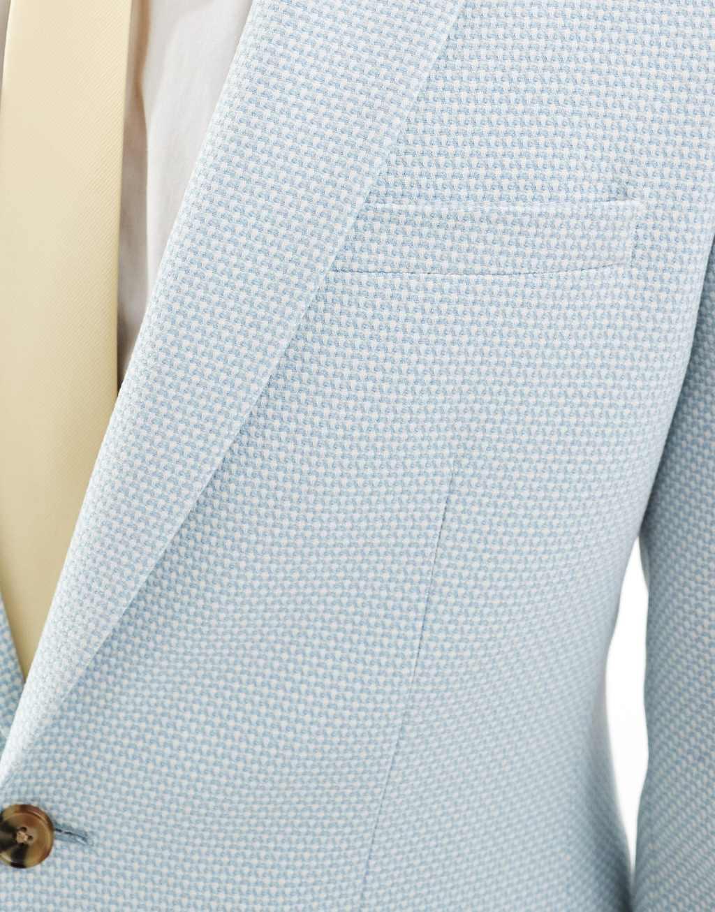 ASOS DESIGN skinny suit jacket in pale blue birdseye texture Product Image