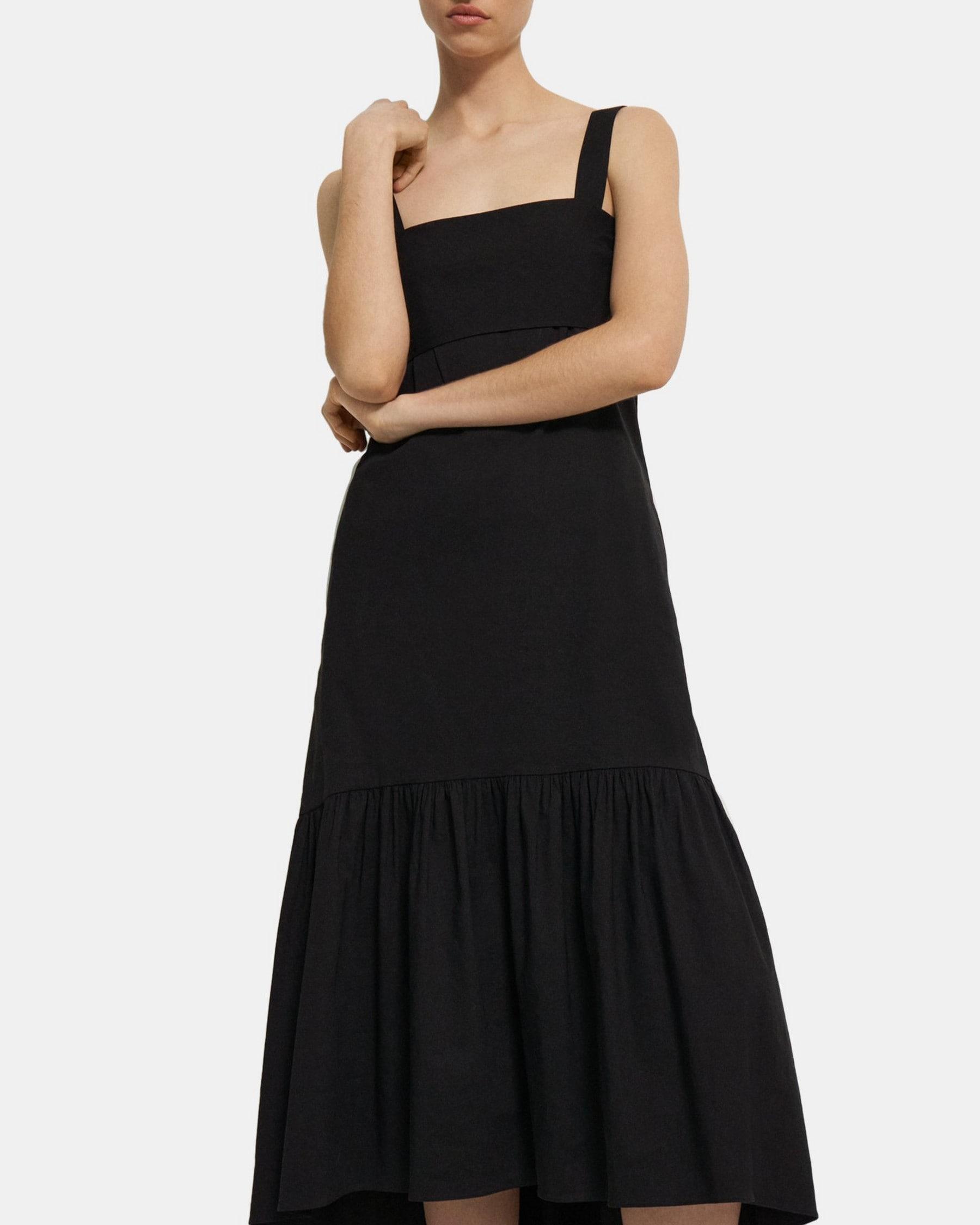 Tie-Back Dress in Stretch Linen Product Image