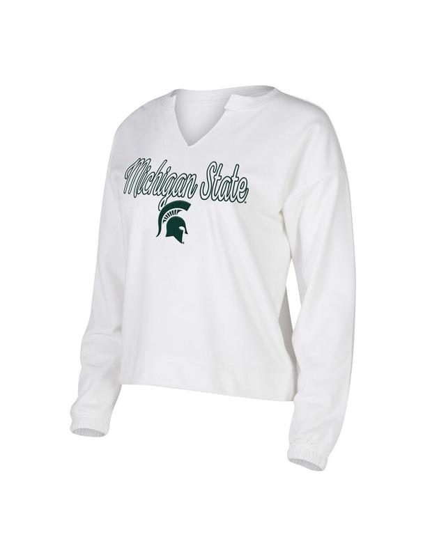 Womens Concepts Sport White Michigan State Spartans SiennaNotch Neck Long Sleeve T-shirt Product Image