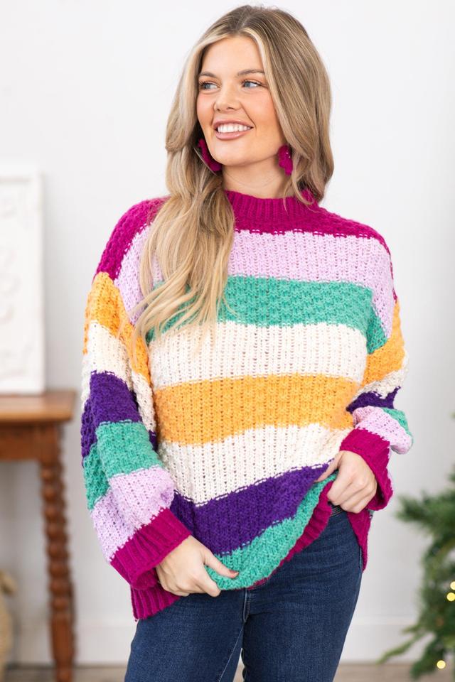 Mint Multicolor Colorblock Sweater Product Image