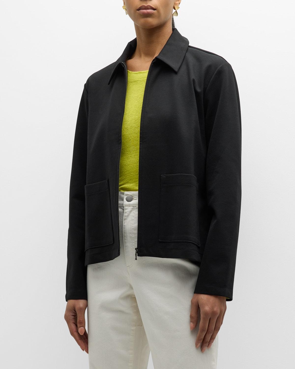 Zip-Front Washable Flex Ponte Jacket Product Image