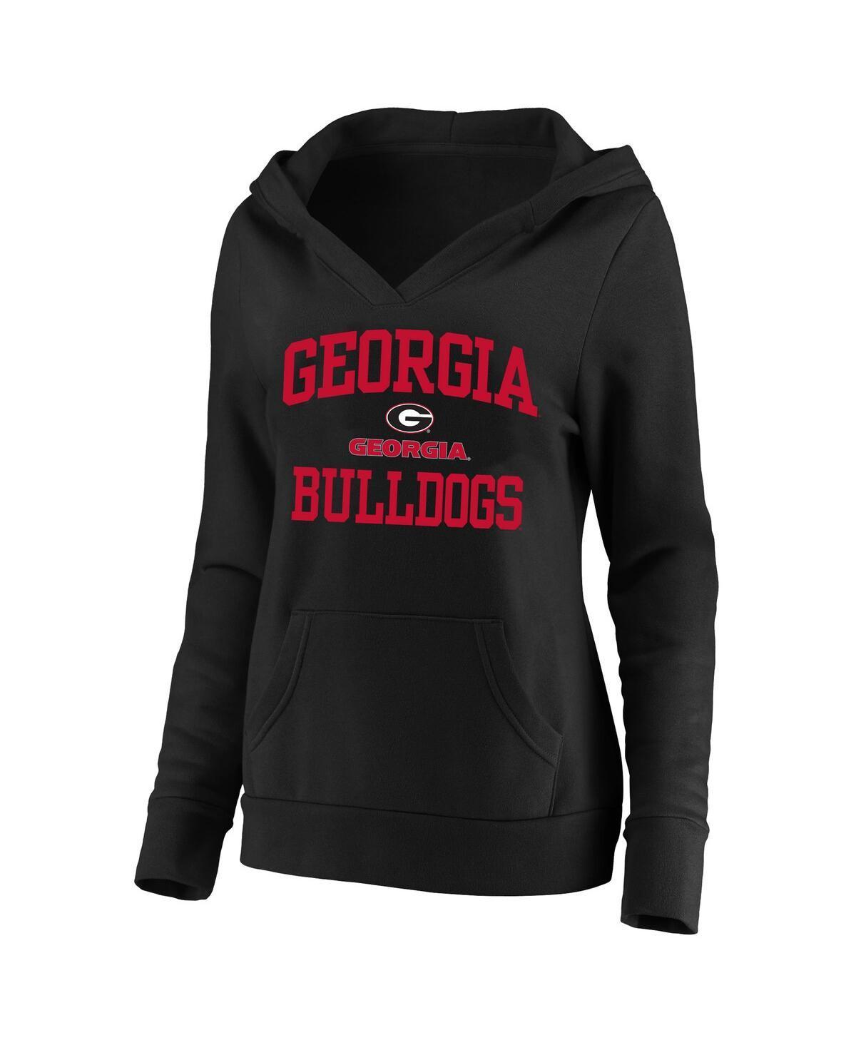 Womens Champion Black Georgia Bulldogs Plus Size Heart & Soul Notch Neck Pullover Hoodie Product Image