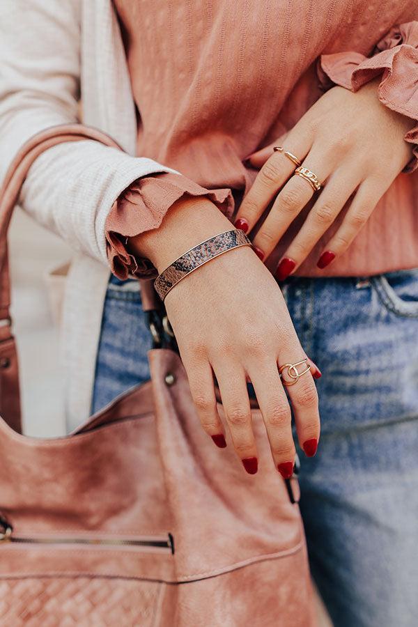 Show Me Off Snake Print Bracelet In Brown Product Image