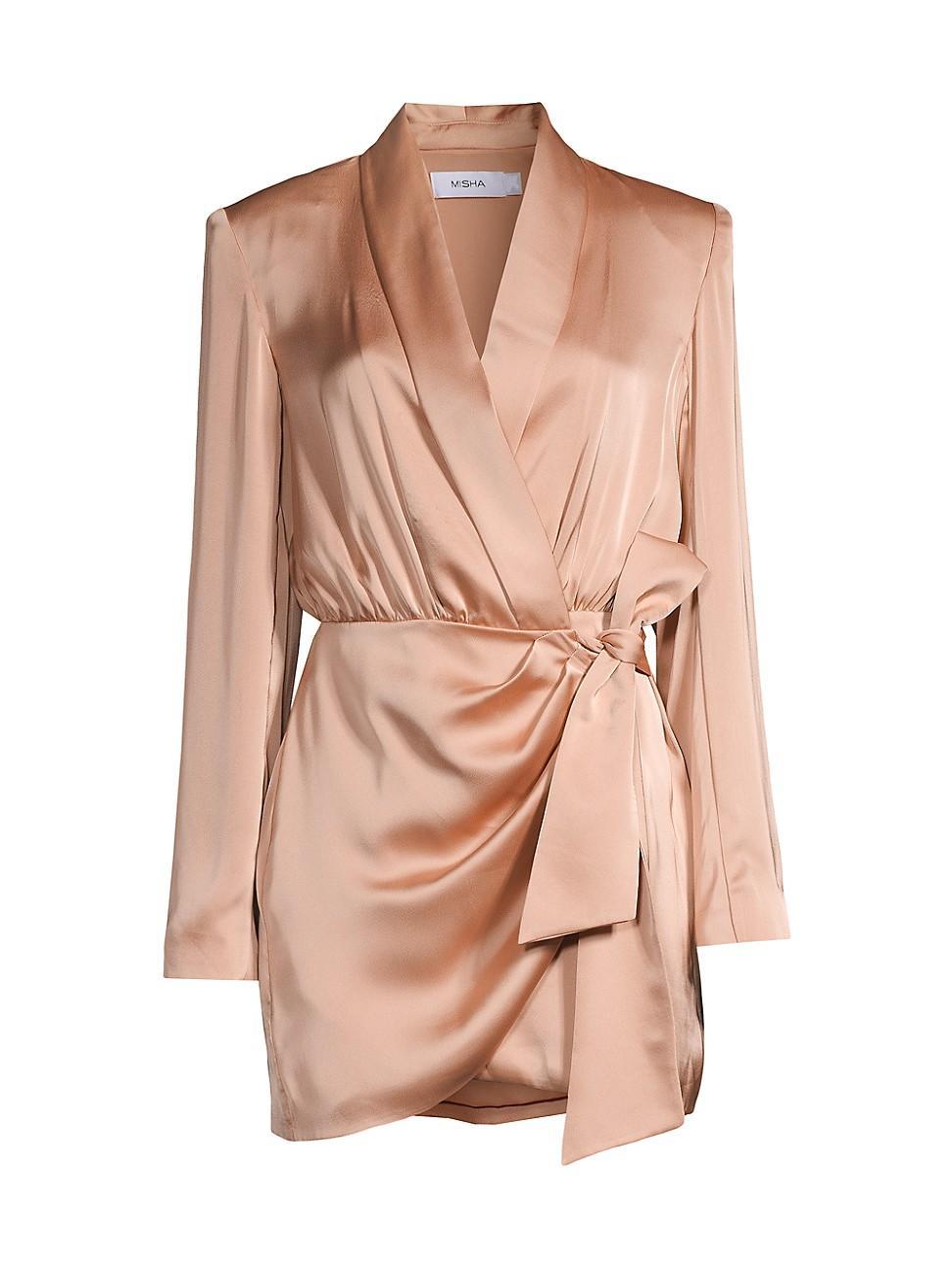 Womens Azera Satin Wrap Minidress Product Image