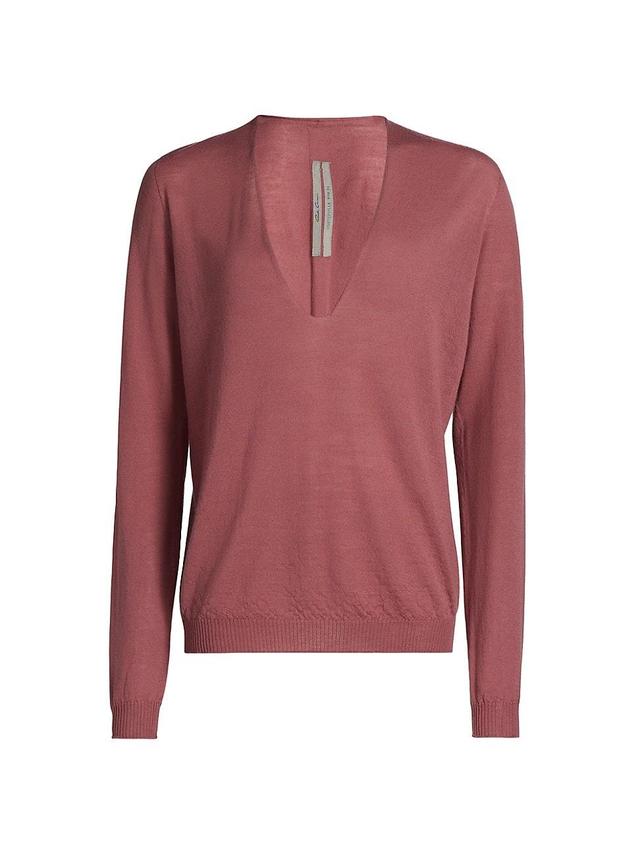 Womens Wool V-Neck Sweater Product Image