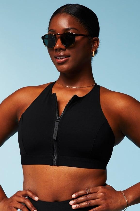 High Tide Zip-Front Swim Top Product Image