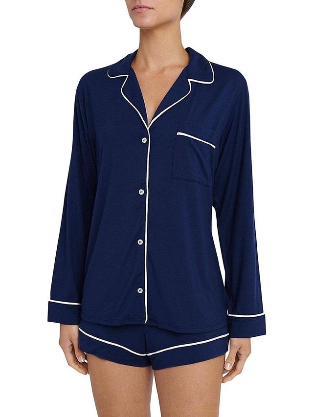 Womens Gisele 2-Piece Piped Pajama Set Product Image