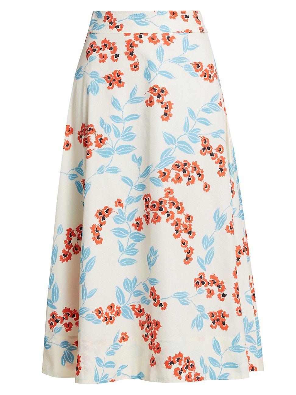 Womens Isla Floral Poplin A-Line Skirt Product Image