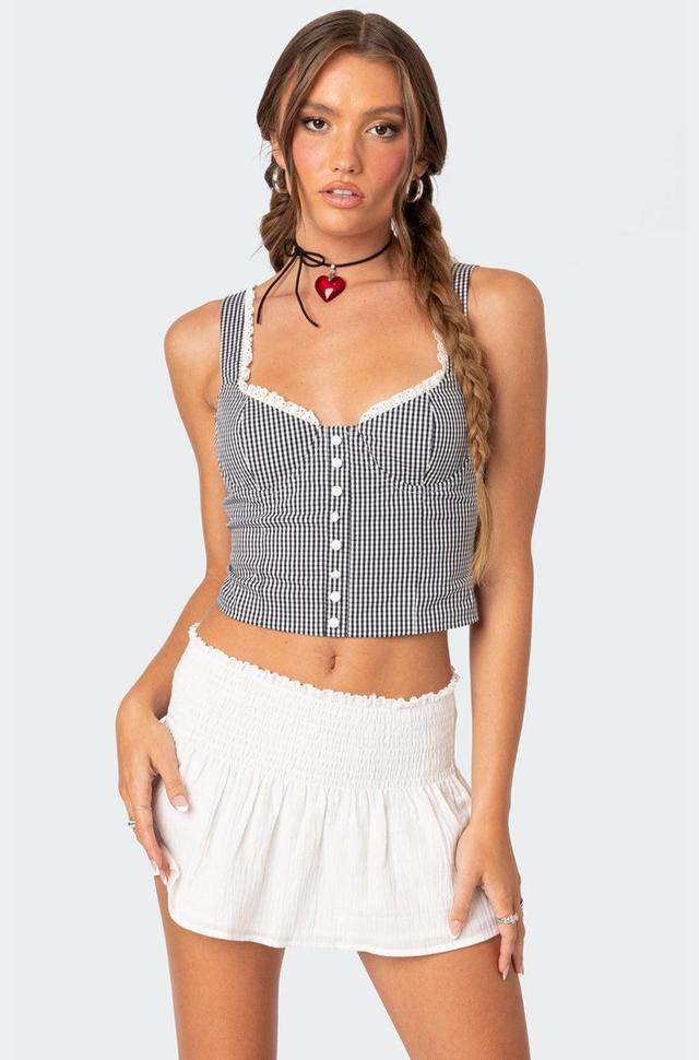 Gingham Lace Up Bustier Corset Product Image