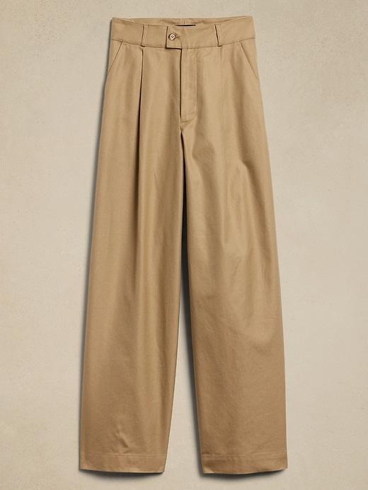 Twill High-Rise Wide-Leg Pant Product Image