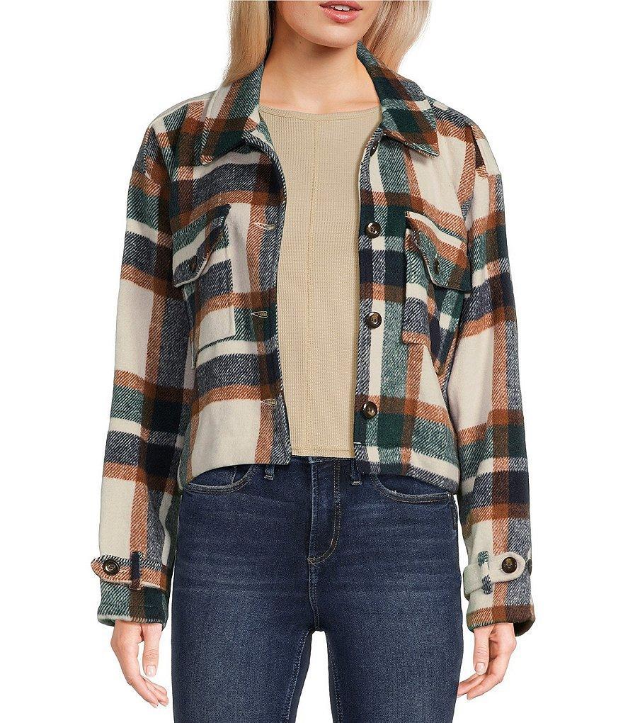 Hurley Winchester Long Sleeve Yarn Dyed Plaid Cropped Jacket Product Image