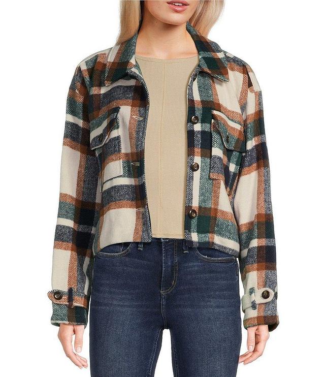 Hurley Winchester Long Sleeve Yarn Dyed Plaid Cropped Jacket Product Image