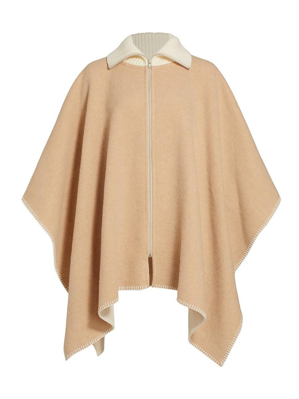 Womens Wool Zip-Front Poncho Product Image