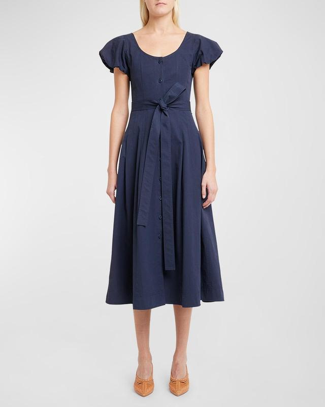 Womens Rhea Cotton Tie-Waist A-Line Dress Product Image