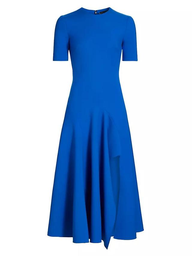 Wave Seam Wool Midi-Dress Product Image