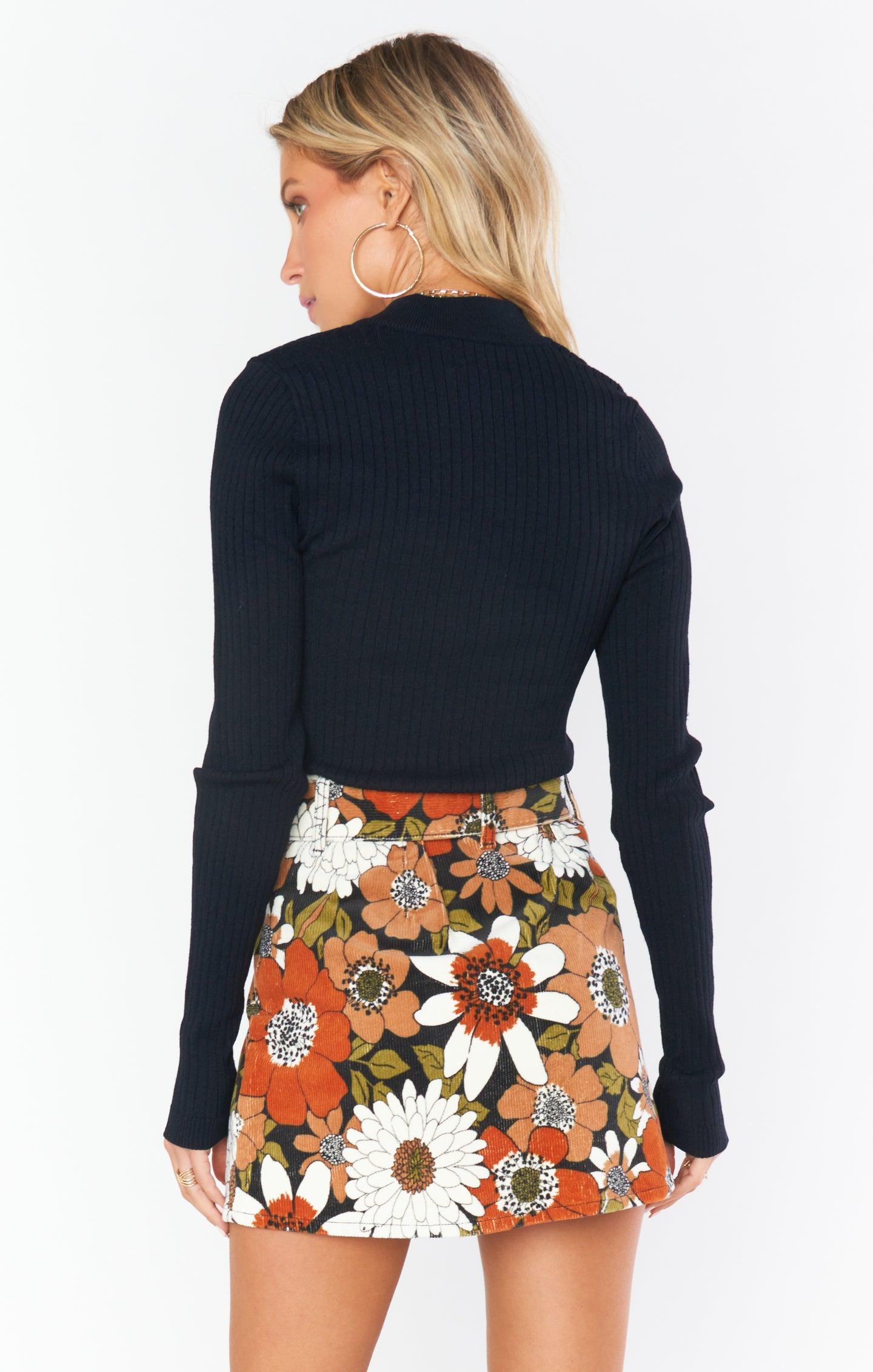 Tyra Belted Skirt ~ Hutton Floral Corduroy Product Image