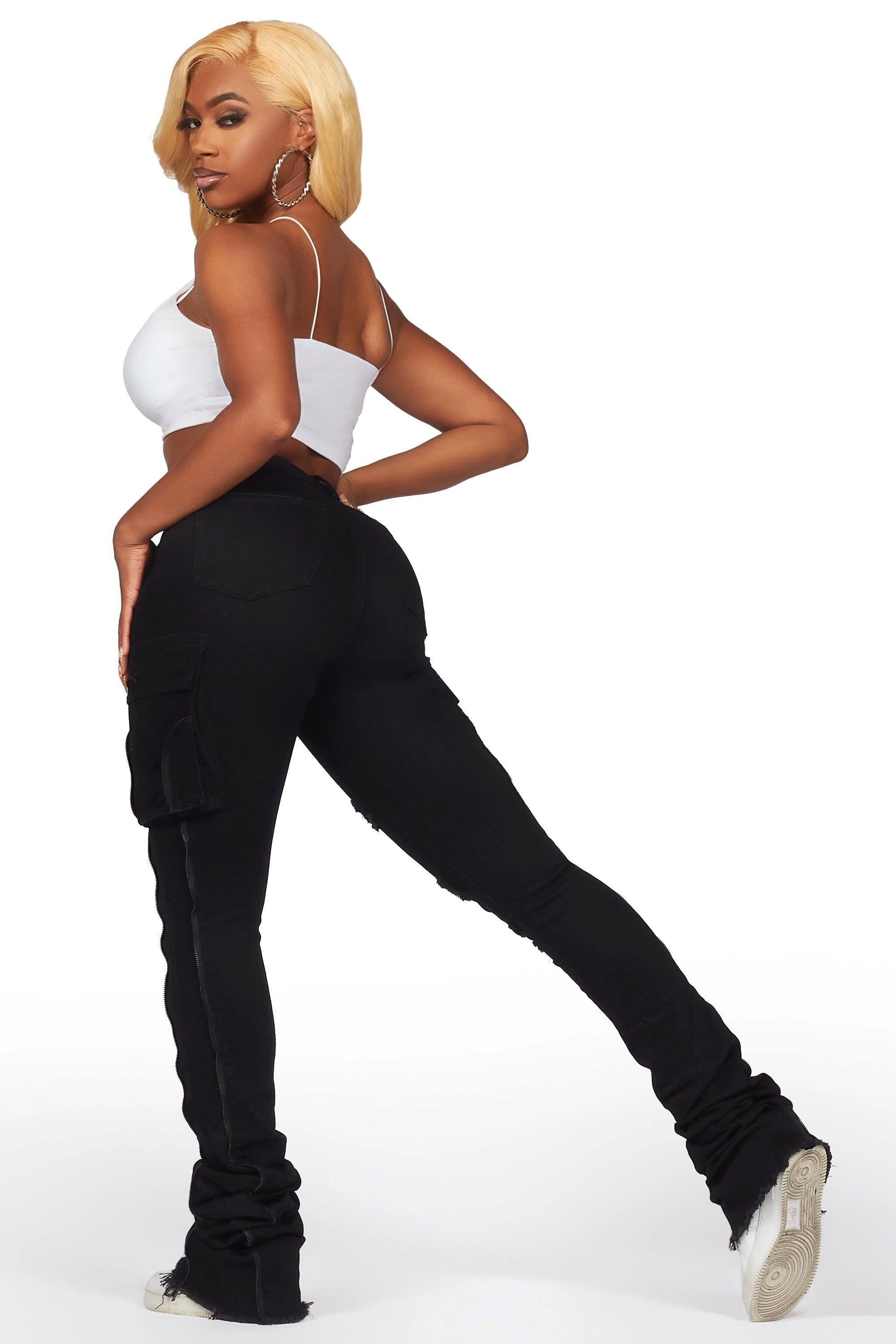 Shanita Black Super Stacked Jean Female Product Image