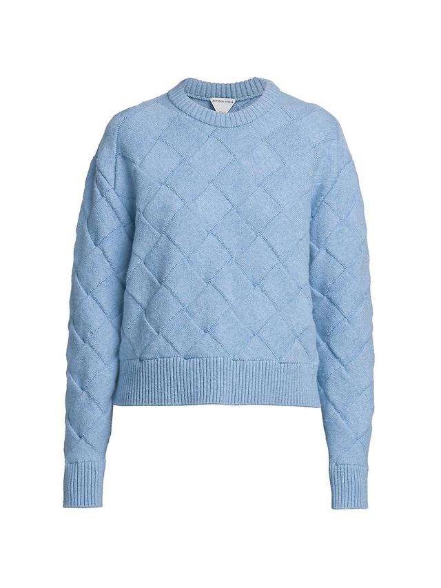 Womens Textured Diamond Wool Sweater Product Image