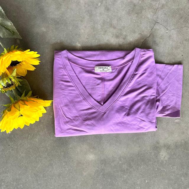 PLUS Basic Short Sleeve V-Neck Tee Product Image