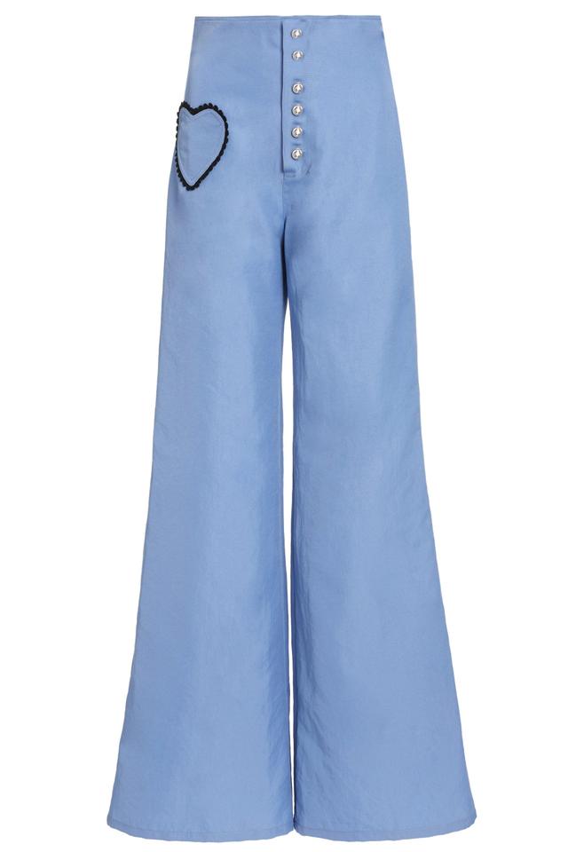 Blue Twill Flared Pant Product Image