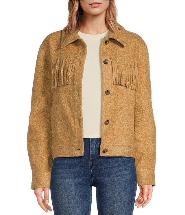 Chelsea & Violet Marled Wool Fringe Jacket Product Image