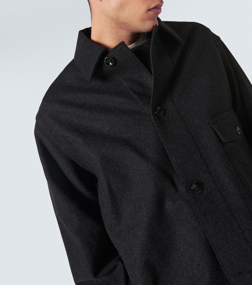 Wool-blend Overshirt In Black Product Image