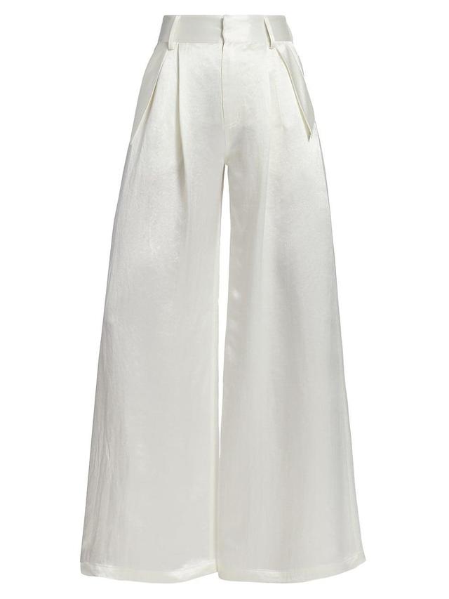 Womens Christiana High-Rise Satin Wide-Leg Pants Product Image