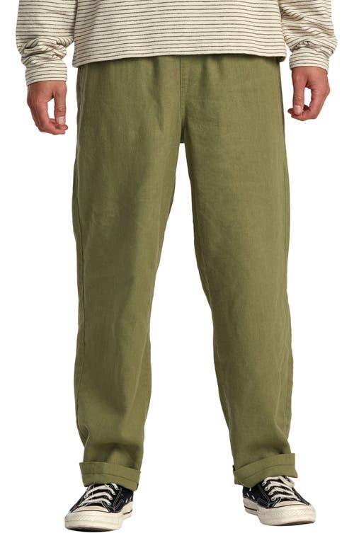 RVCA Vacancy Elastic Waist Linen Blend Pants Product Image