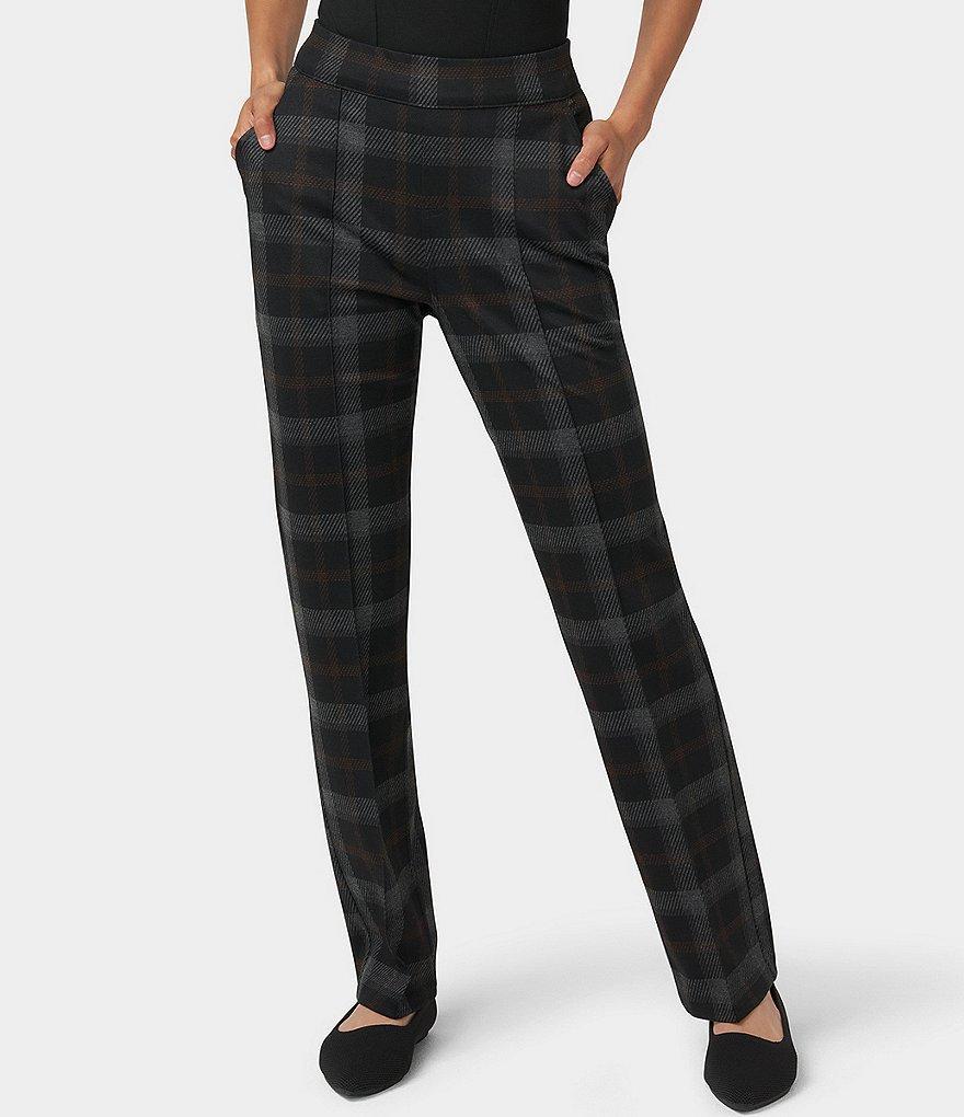 HUE Plaid Pull-On Mid Rise Trouser Leggings Product Image