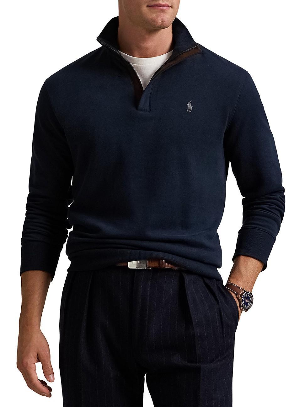 Mens Cotton Long-Sleeve Quarter-Zip Sweater Product Image