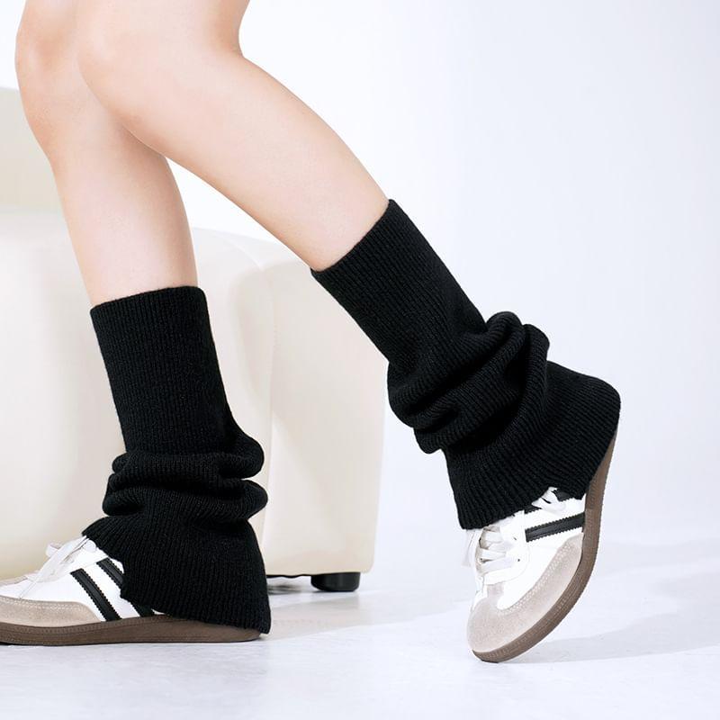 Asymmetrical Ribbed Knit Leg Warmers Product Image