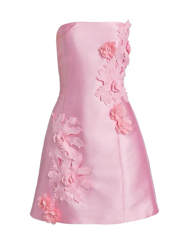 Womens Walter Floral Applique Satin Minidress Product Image