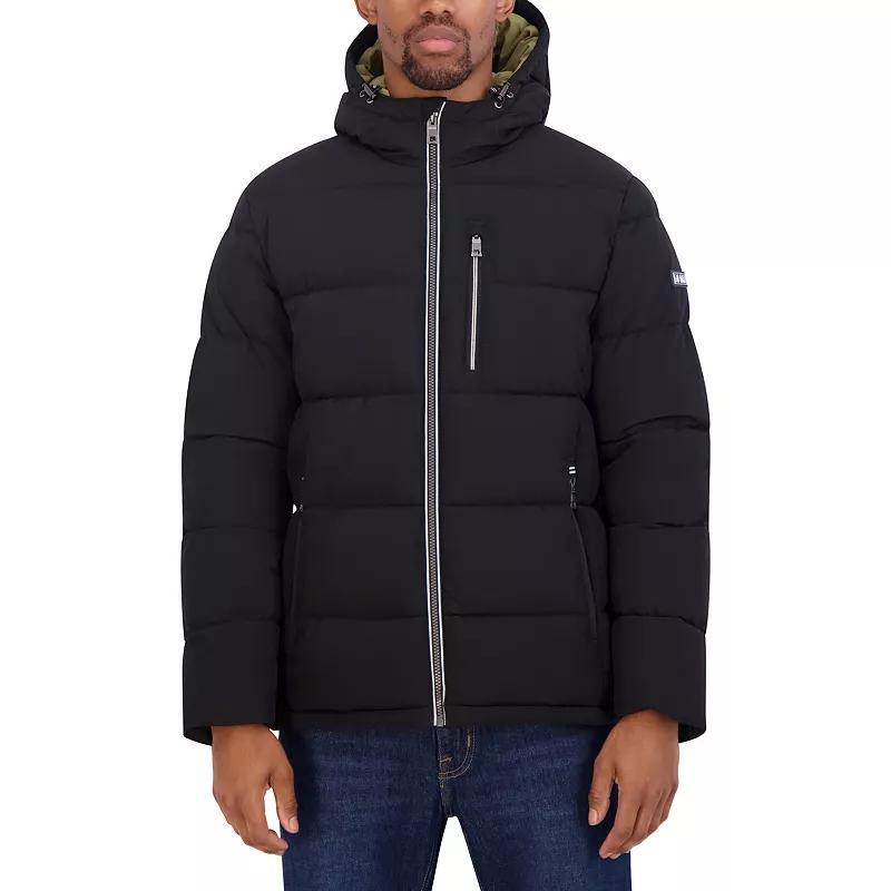 Mens Nautica Hooded Puffer Jacket Blue Product Image