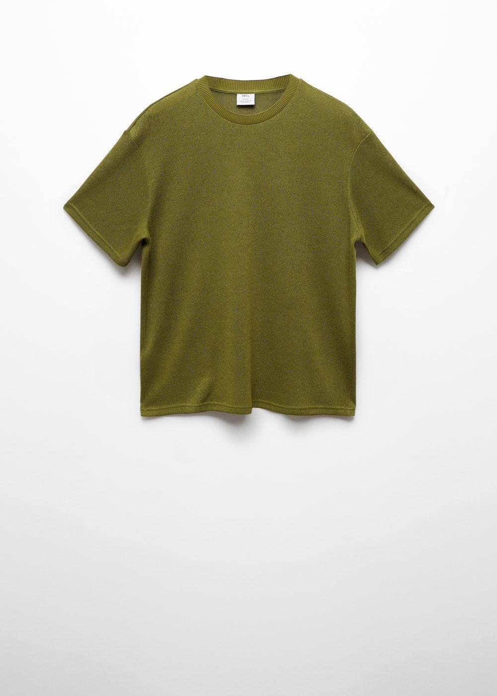 MANGO MAN - T-shirt with regular-fit structure greenMen Product Image