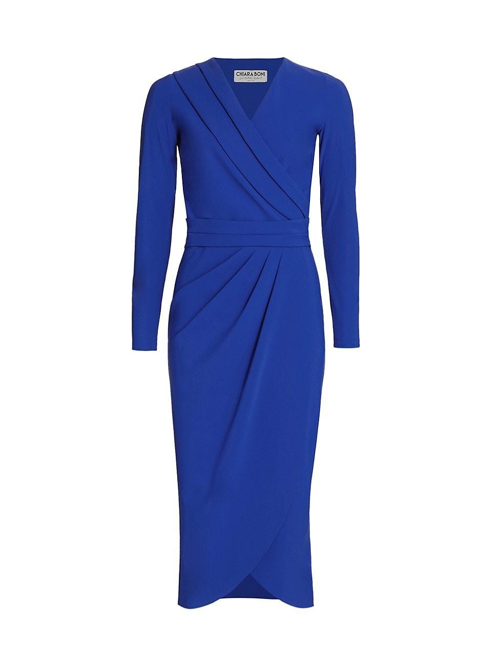 Womens Jodene Pleated Wrap Midi Dress Product Image