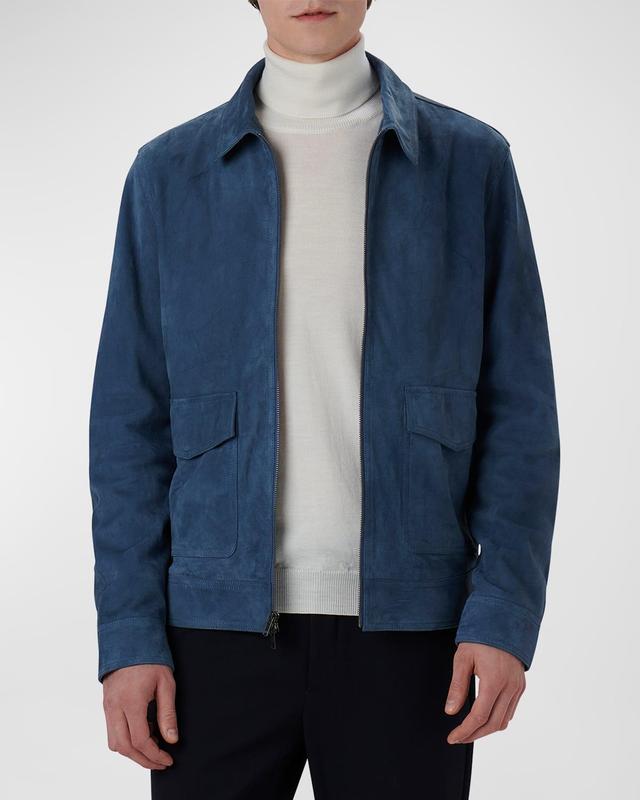 Bugatchi Suede Zip Bomber Jacket Product Image