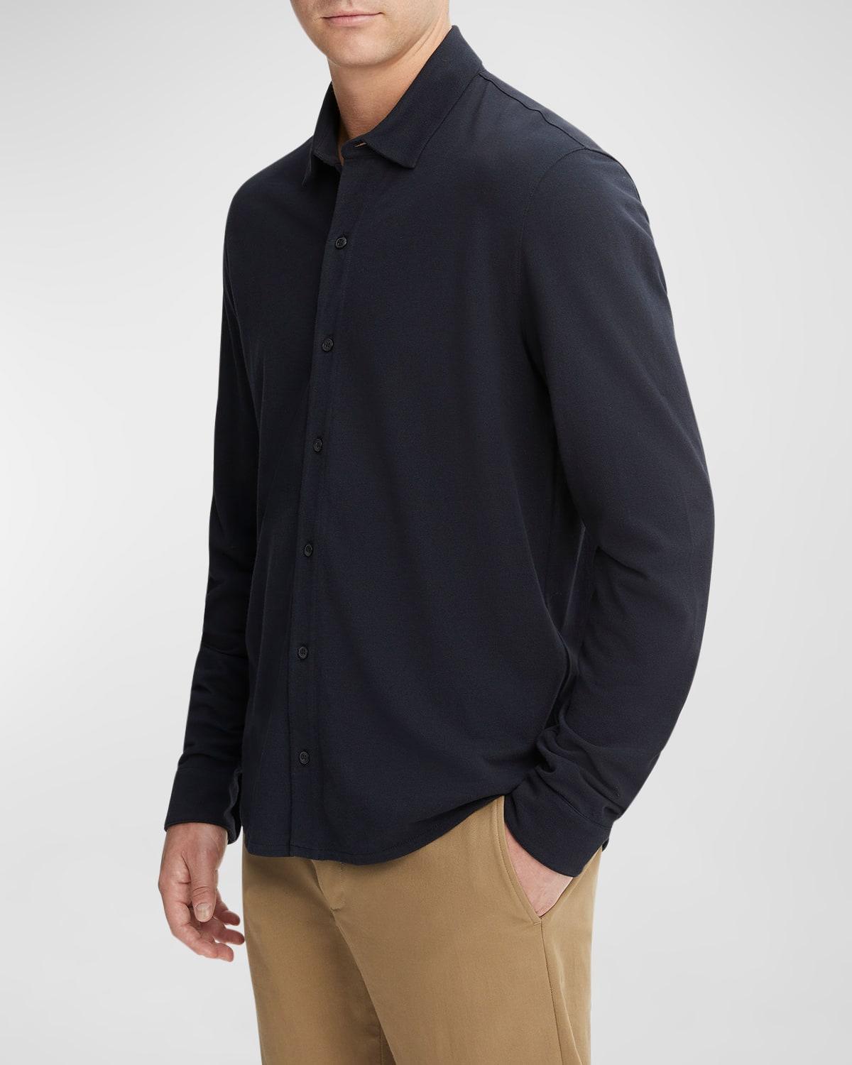 Mens Piqu Button-Front Shirt Product Image