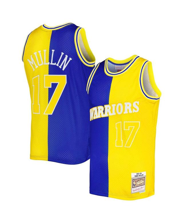 Mens Mitchell & Ness Chris Mullin Royal/Gold Golden State Warriors Hardwood Classics 1993-94 Split Swingman Jersey Product Image