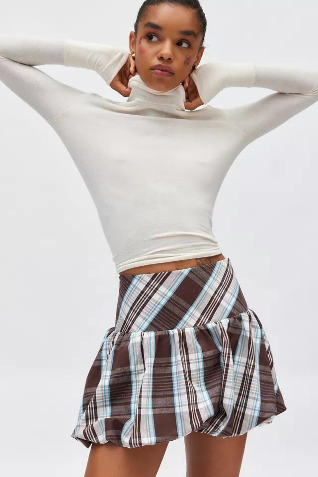 Urban Renewal Remnants Plaid Bubble Hem Mini Skirt Product Image