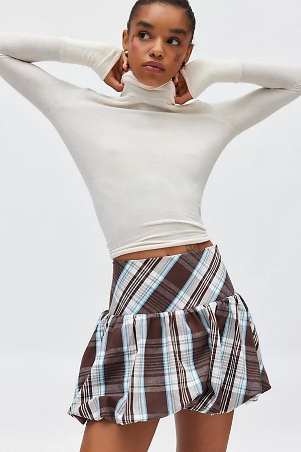 Urban Renewal Remnants Plaid Bubble Hem Mini Skirt Womens at Urban Outfitters Product Image